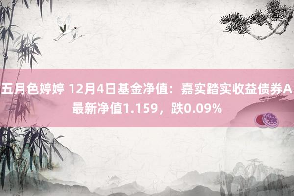 五月色婷婷 12月4日基金净值：嘉实踏实收益债券A最新净值1.159，跌0.09%