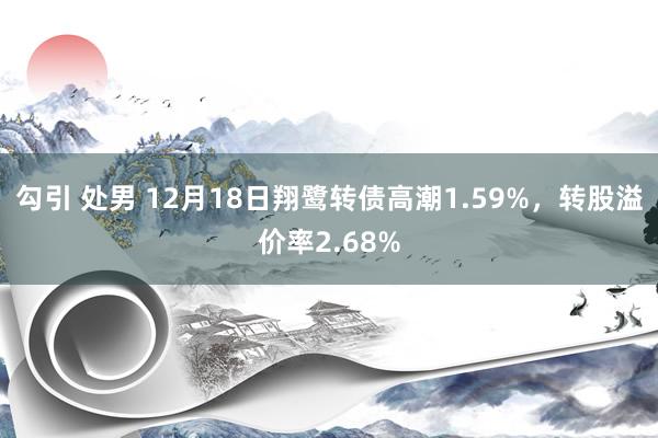 勾引 处男 12月18日翔鹭转债高潮1.59%，转股溢价率2.68%