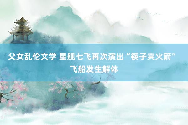 父女乱伦文学 星舰七飞再次演出“筷子夹火箭” 飞船发生解体
