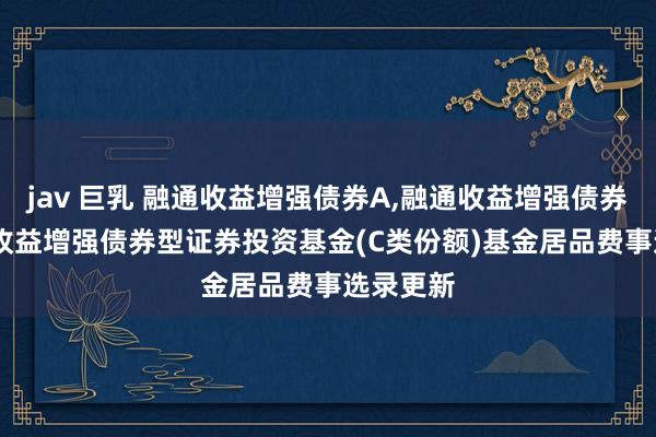 jav 巨乳 融通收益增强债券A,融通收益增强债券C: 融通收益增强债券型证券投资基金(C类份额)基金居品费事选录更新