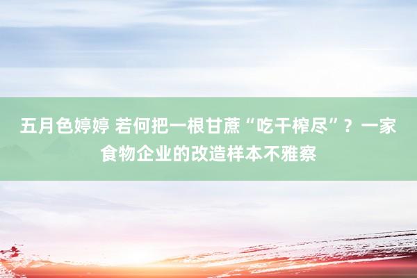 五月色婷婷 若何把一根甘蔗“吃干榨尽”？一家食物企业的改造样本不雅察