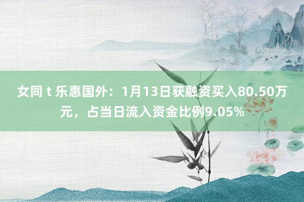 女同 t 乐惠国外：1月13日获融资买入80.50万元，占当日流入资金比例9.05%