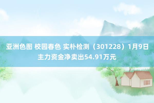 亚洲色图 校园春色 实朴检测（301228）1月9日主力资金净卖出54.91万元