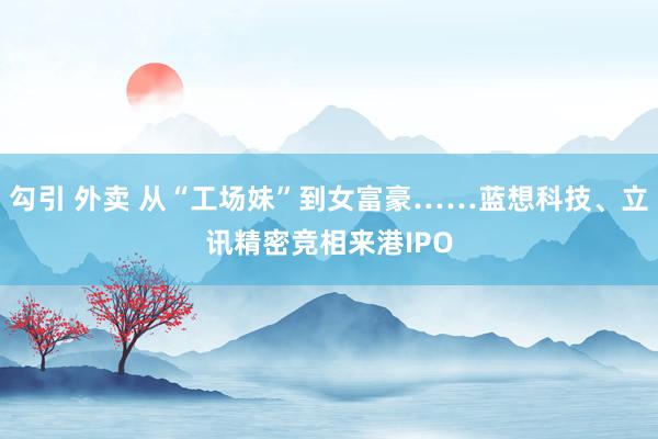 勾引 外卖 从“工场妹”到女富豪……蓝想科技、立讯精密竞相来港IPO