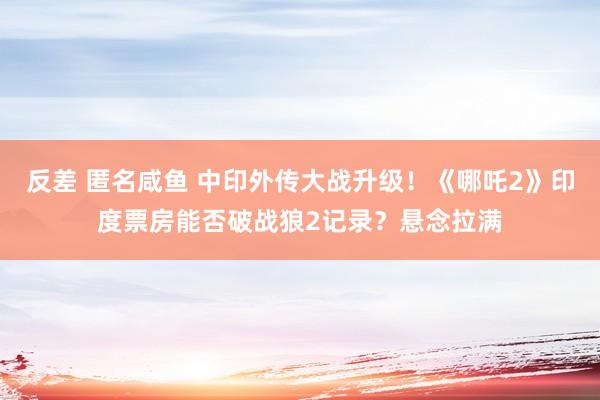 反差 匿名咸鱼 中印外传大战升级！《哪吒2》印度票房能否破战狼2记录？悬念拉满