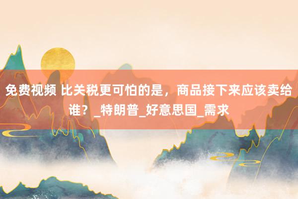 免费视频 比关税更可怕的是，商品接下来应该卖给谁？_特朗普_好意思国_需求