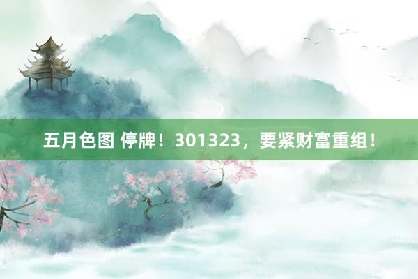 五月色图 停牌！301323，要紧财富重组！