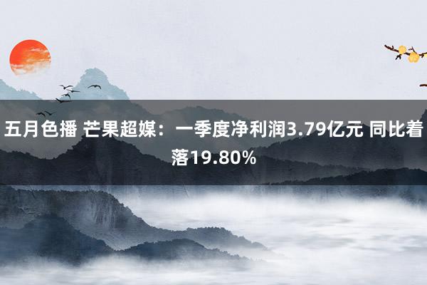 五月色播 芒果超媒：一季度净利润3.79亿元 同比着落19.80%
