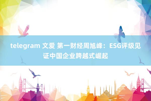 telegram 文爱 第一财经周旭峰：ESG评级见证中国企业跨越式崛起
